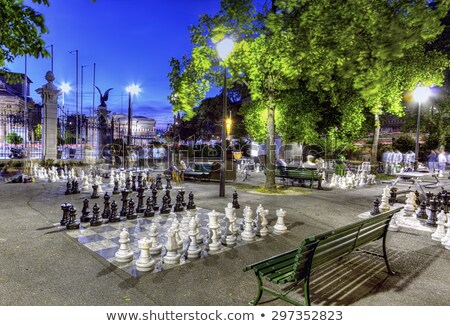 Outdoor Chessgame Bastions Park Geneva Switzerland Stock foto © Elenarts