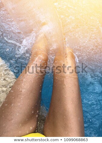 Stock photo: Woman In Bikini Close Up Background With Blurred Lights