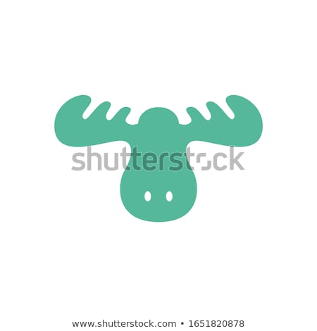 Stock foto: Moose Head Antlers Forest Icon Symbol