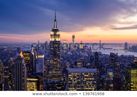 Stock fotó: New York By Night From Empire State Building