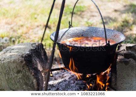 Stock fotó: Goulash In Cauldron