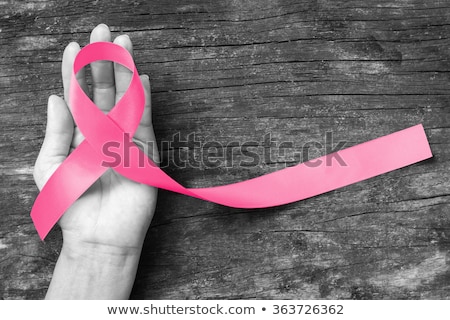 Stock photo: Woman In Bra With Breast Cancer Awareness Ribbon