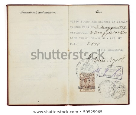 Foto stock: Ellos · de · pasaporte · de · Estados · Unidos · vintage · de · 1928