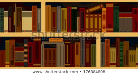 Stok fotoğraf: Books Vector Seamless Texture Vertically And Horizontally Bookshelf Background