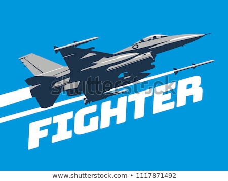 Stockfoto: Jet Plane Silhouette Modern Fighter In The Sky