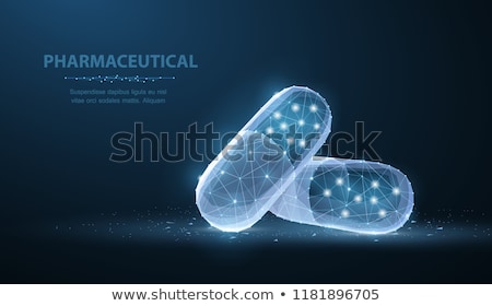 Foto d'archivio: Antibiotics Medical Concept On Blue Background