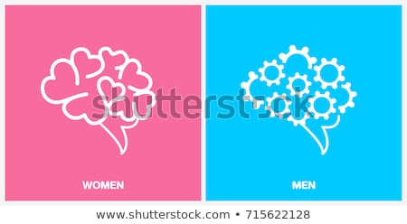 ストックフォト: Man And Woman With Different Organs On Poster