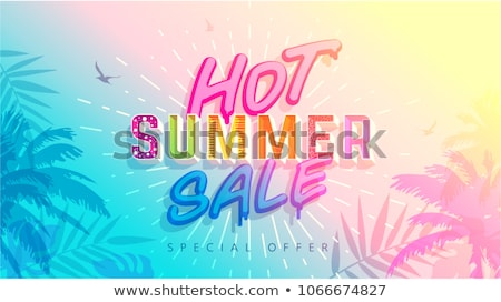 Summer Sale Illustration With Flower And Tropical Plant On Abstract Color Background Vector Banner [[stock_photo]] © brainpencil