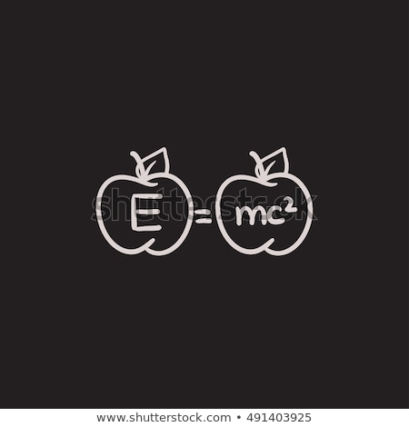 Foto stock: E Equal Mc 2 Hand Drawn Sketch Icon