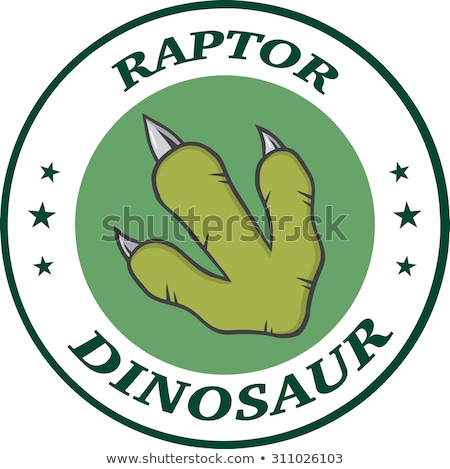 [[stock_photo]]: Green Dinosaur Paw With Claws Circle Logo Design