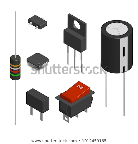 Zdjęcia stock: Set Of Different 3d Electronic Components Vector Illustration