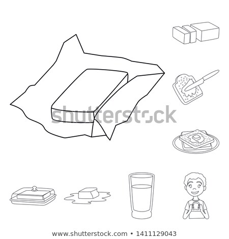 ストックフォト: Toast With Melting Butter Icon Vector Outline Illustration