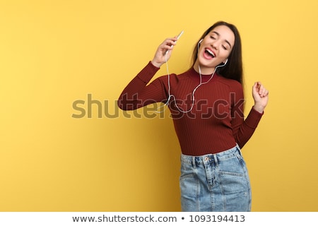 [[stock_photo]]: Woman Listening Music Smartphone