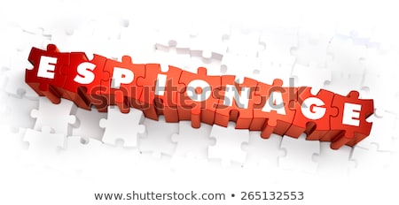 Stockfoto: Espionage - Word On Red Puzzles