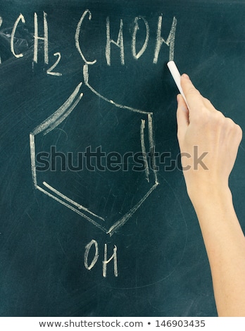 Сток-фото: Chemical Structure Formula Written On Blackboard With Chalk