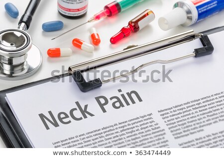 Zdjęcia stock: The Diagnosis Neck Pain Written On A Clipboard