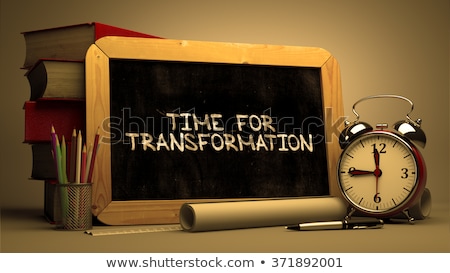 Stockfoto: Time For Transformation - Chalkboard With Hand Drawn Text