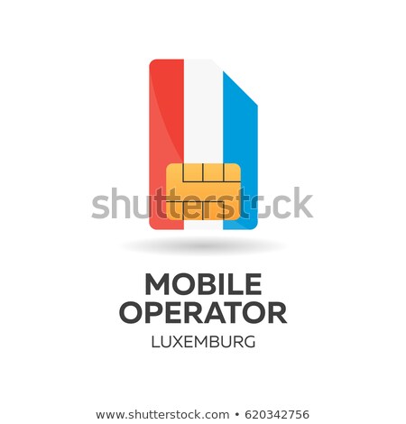 Foto stock: Luxemburg Mobile Operator Sim Card With Flag Vector Illustration