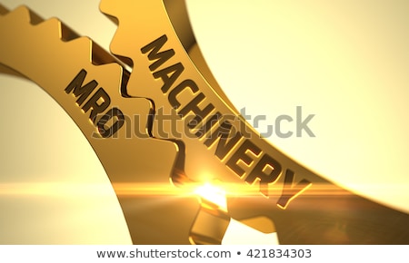 Stock photo: Mro Machinery Concept Golden Cogwheels 3d Illustration