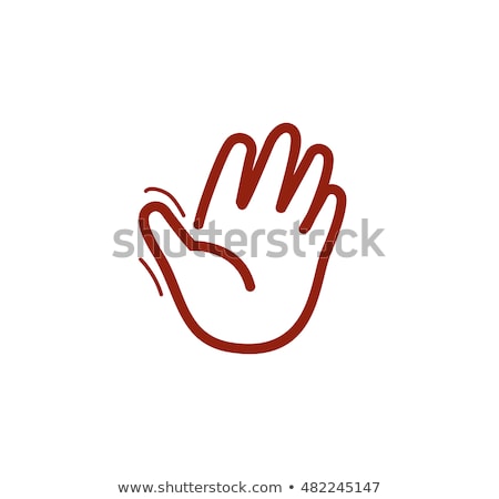 Stock photo: Waving Hand With Hi Sign Greeting Sign Hello Symbol Give Five Icon Gesture Vector Illustration