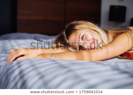 Stok fotoğraf: Woman In Underwear At Window In Morning