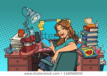 [[stock_photo]]: Pop Art Businesswoman In The Workplace