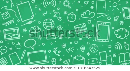 Stok fotoğraf: Science Day Blackboard Doodle Web Banner