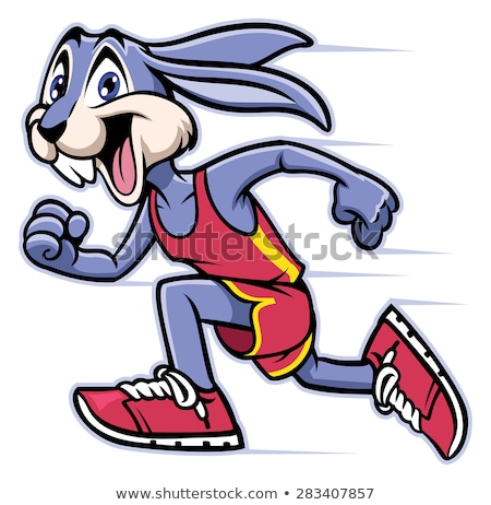 Stock photo: Cartoon Running Rabbit