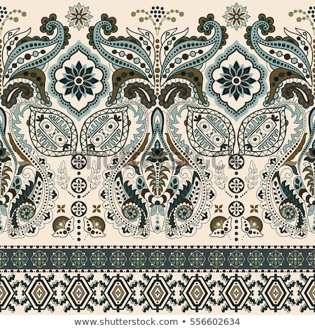 Stock fotó: Indian Paisley Ornaments Or Mandala Floral Pattern