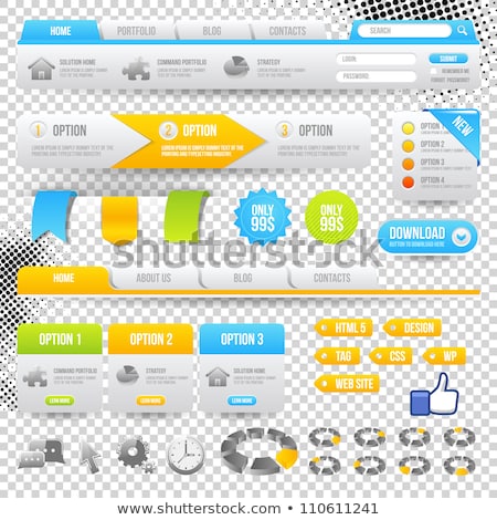 Foto stock: Blue And Yellow Vector Elements For Web Pages