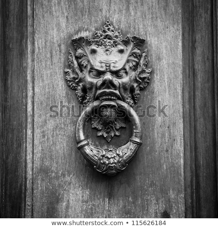Stock fotó: Devil Head Door Knocker
