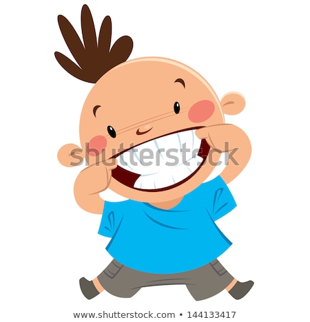 Zdjęcia stock: Happy Boy Smiling Pointing His Smile And Teeth