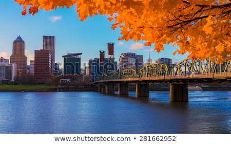 Сток-фото: Portland Oregon Downtown Waterfront Fall Skyline