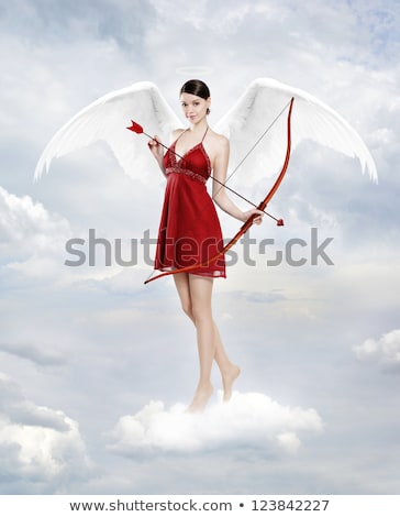 Stock fotó: Woman With Bow In Valentine Concept