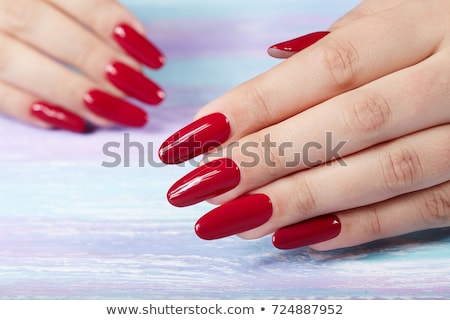 Stock fotó: Female Hand With Long Fingernails