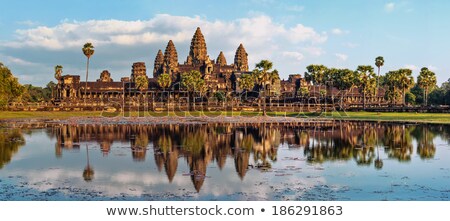 [[stock_photo]]: Panorama View Of Angkor Thom Temple At Sunset Angkor Wat Cambodia