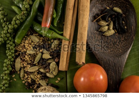 Stock photo: Top View Of Bowl Of Organic Green Or True Cardamom