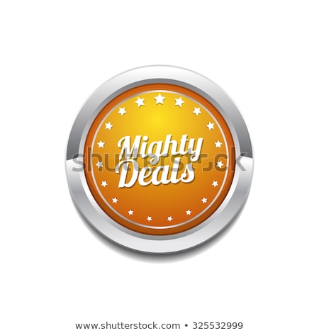 Zdjęcia stock: Mighty Deals Yellow Vector Icon Button