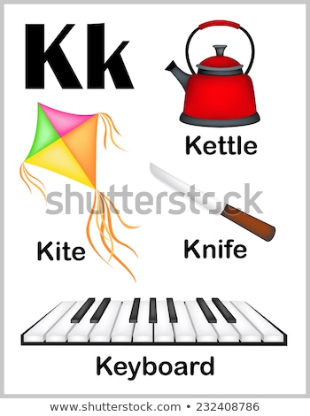 Foto d'archivio: Flashcard Alphabet K Is For Kettle