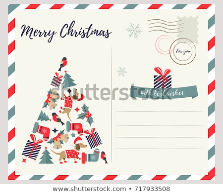 Stock fotó: Cute Christmas Postcard