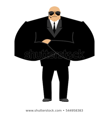 Сток-фото: Bodyguard Black Suit And Hands Free Security Man Protection A