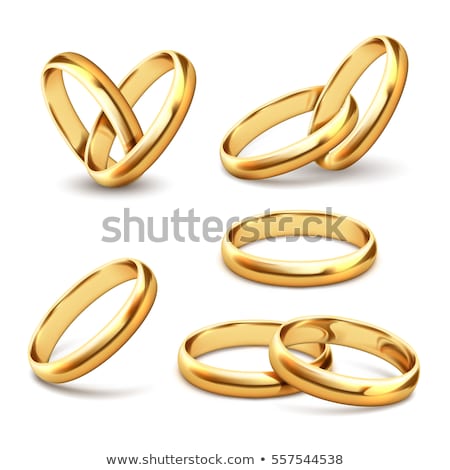 Stock fotó: Pair Of Silver Or Platinum Wedding Rings Vector