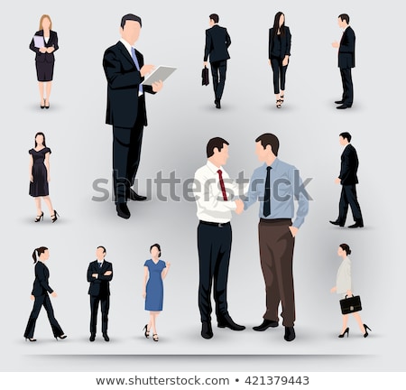 Zdjęcia stock: Set Of Business People Avatars Flat Vector Outline Illustration