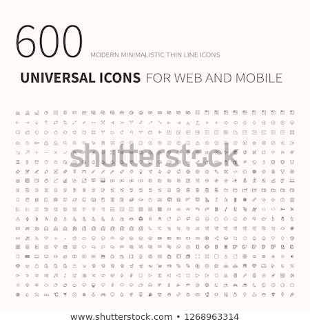 Stok fotoğraf: 600 Simple Outline Flat Icons Set Of Universal Icons For Website And Mobile Flat Vector Illustrati
