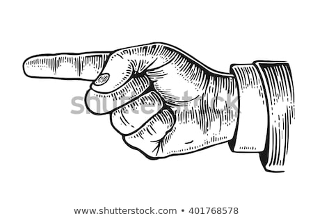 Stock photo: Hand Pointing Direction Finger Engraving Woodcut