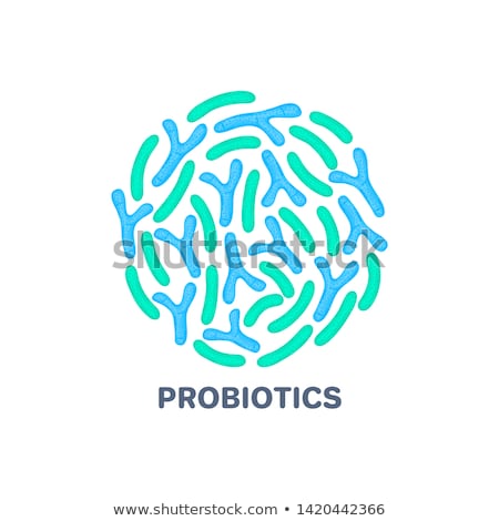 Foto d'archivio: Vector Probiotics In Circular Shape Bifidobacterium Microbiome Medicine Or Dietary Supplement