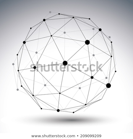 Stock photo: Wireframe Element With Abstract Figure Connected Lines And Dots Vector Illustration