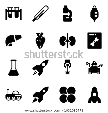 Foto stock: Spaceship Silhouette Simple Black Icon