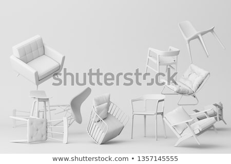 Foto d'archivio: 3d Yellow Sofa Isolated On White