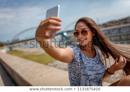 Beautiful Girl On Rivershore Stockfoto © MilanMarkovic78